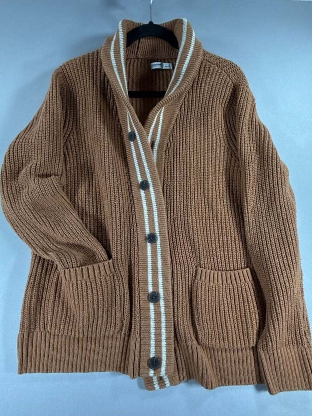 Sonoma Goods For Life Brown Shawl Collar Cardigan Sweater Grandpacore LG